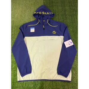 NWT Loco Skaile Mens Half-Zip Windbreaker Hoodie Jacket Navy Green Fishing SPF L